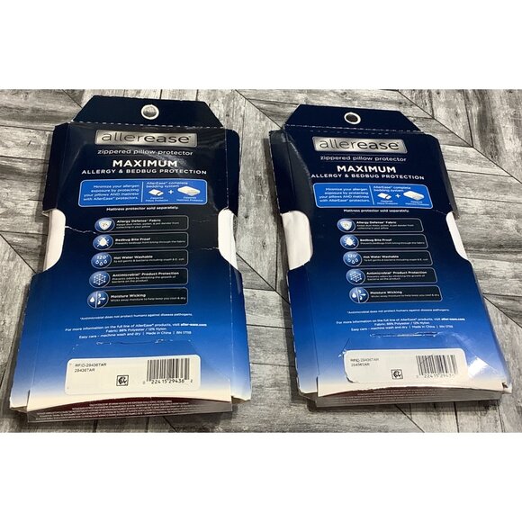 AllerEase King Size Maximum Allergy Bedbug Protection Zippered Pillow Protector - Picture 2 of 4